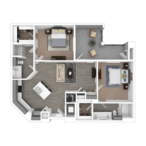 a1 floor plan  1 bedroom with 2 baths  129